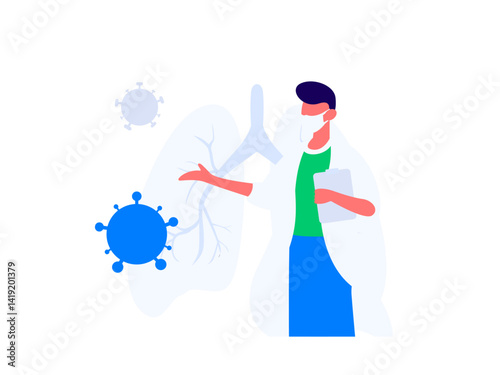 Medical characters fighting the epidemic flat vector concept operation hand drawn illustration
