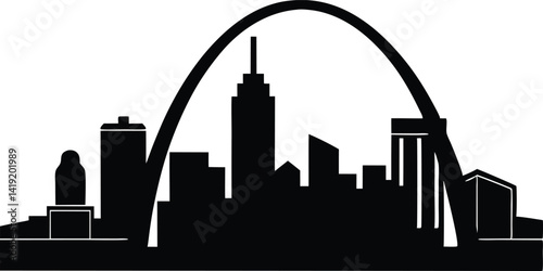 Saint Louis Missouri city skyline vector silhouette,illustration
