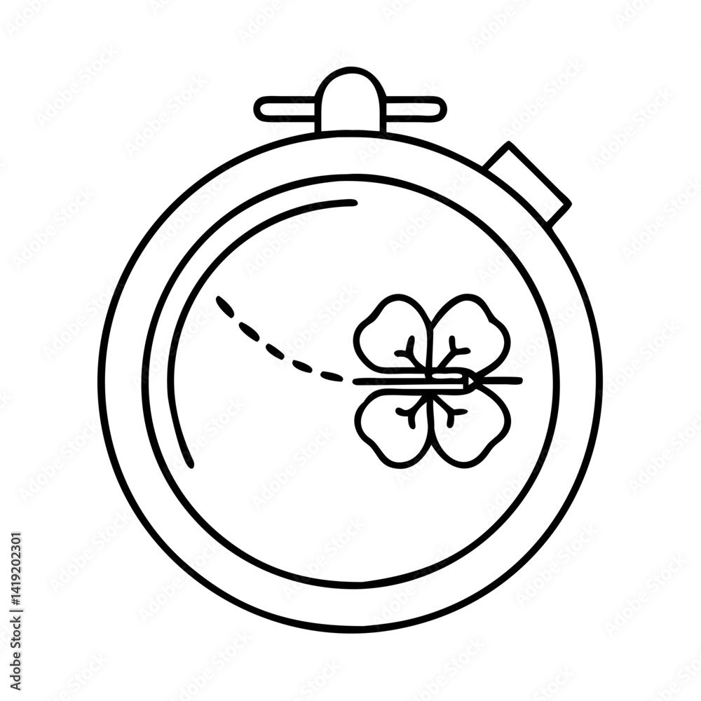 Fototapeta premium embroidery hoop icon, embroidery hoop line art - simple line art of embroidery hoop, perfect for embroidery hoop logos and icons