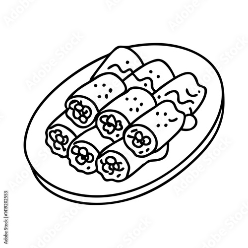 enchiladas icon, enchiladas line art - simple line art of enchiladas, perfect for enchiladas logos and icons