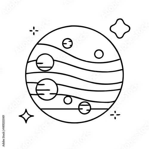 exoplanet with atmosphere icon, exoplanet with atmosphere line art - simple line art of exoplanet with atmosphere, perfect for exoplanet with atmosphere logos and icons