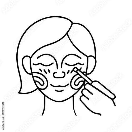 face painting icon, face painting line art - simple line art of face painting, perfect for face painting logos and icons