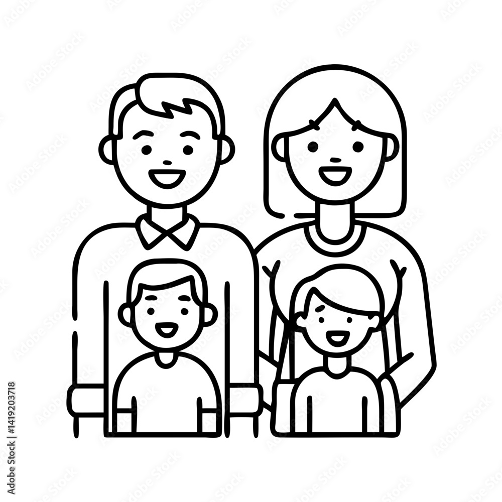 family smiling icon, family smiling line art - simple line art of family smiling, perfect for family smiling logos and icons family smiling icon, family smiling line art - simple line art of family smiling, perfect for family smiling logos and icons