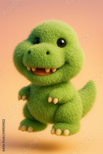 Fluffy Green dinosaur