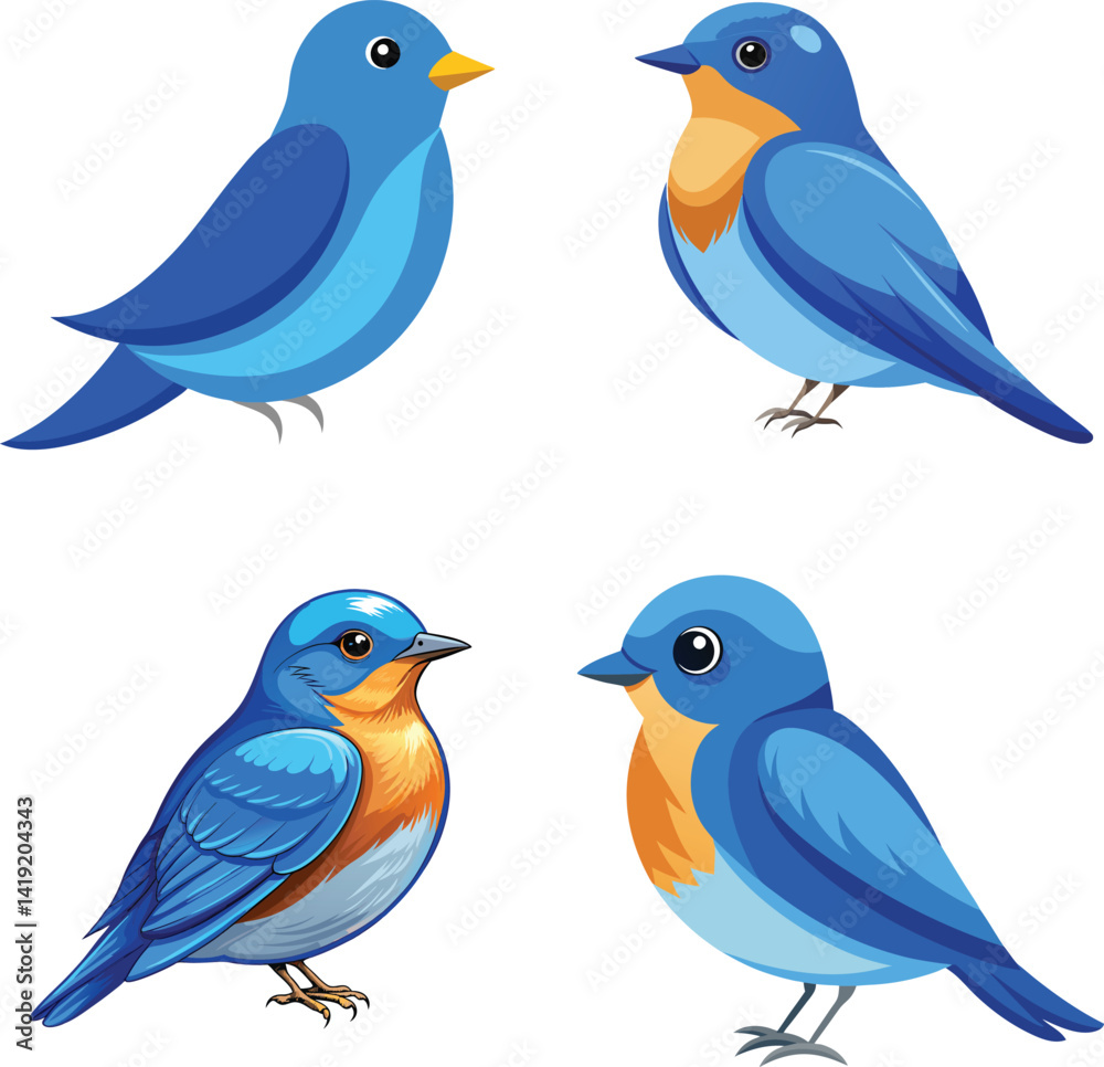 Obraz premium Blue joy bird color vector illustration design