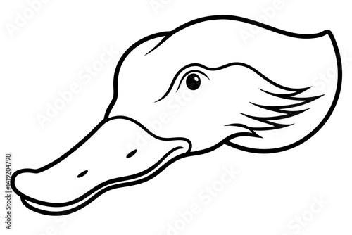 Platypus Head Line Art Vector Illustration