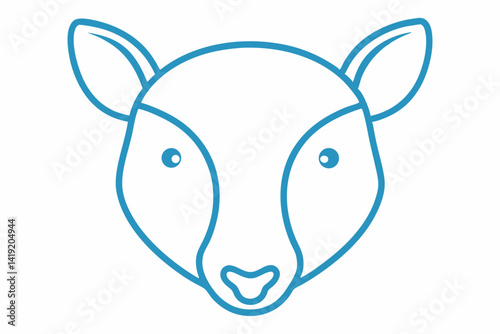 Tapir Head Outline Vector Illustration