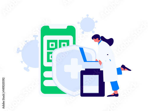Medical characters fighting the epidemic flat vector concept operation hand drawn illustration
