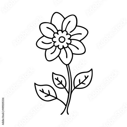 flower blooming icon, flower blooming line art - simple line art of flower blooming, perfect for flower blooming logos and icons
