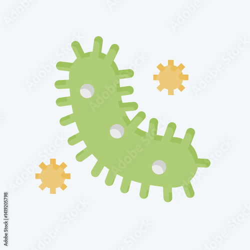 Icon Bacteria And Virus. related to Bioengineering symbol. flat style