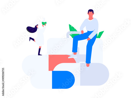 Medical characters fighting the epidemic flat vector concept operation hand drawn illustration

