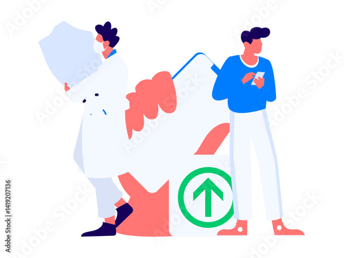 Medical characters fighting the epidemic flat vector concept operation hand drawn illustration

