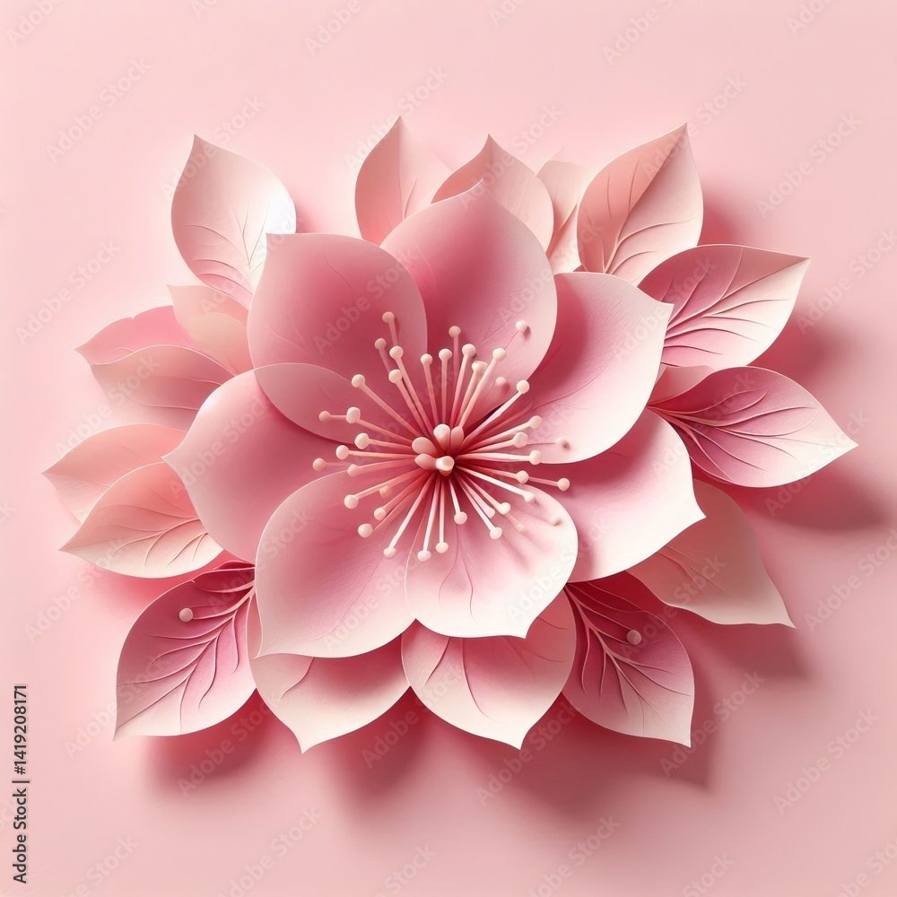 Fototapeta premium Cherry with petal shaped edges