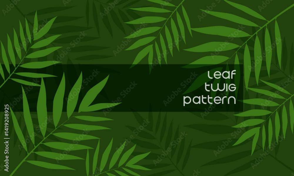 Fototapeta premium Abstract pattern of random hand drawn leaf branches. Leaf ornament. Contemporary leaf design for fabric, Prints, Social Media and more