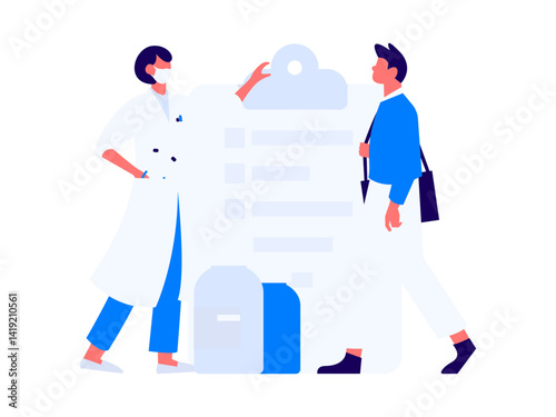 Medical characters fighting the epidemic flat vector concept operation hand drawn illustration
