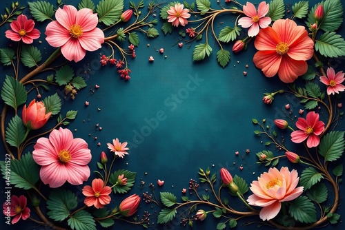 Intricate blooms, swirling vines, rich texture, luxury, detail