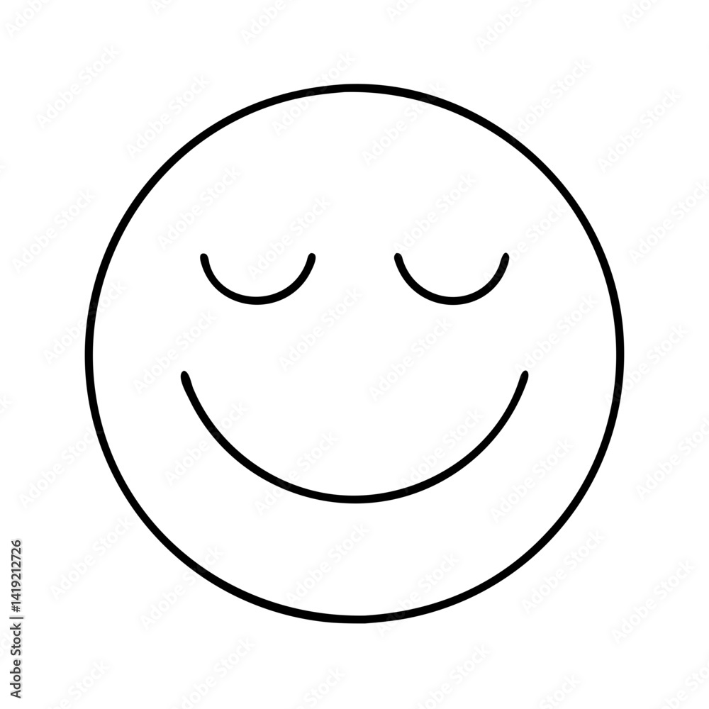 happy face with closed eyes icon, happy face with closed eyes line art - simple line art of happy face with closed eyes, perfect for happy face with closed eyes logos and icons happy face with closed eyes icon, happy face with closed eyes line art - simple line art of happy face with closed eyes, perfect for happy face with closed eyes logos and icons