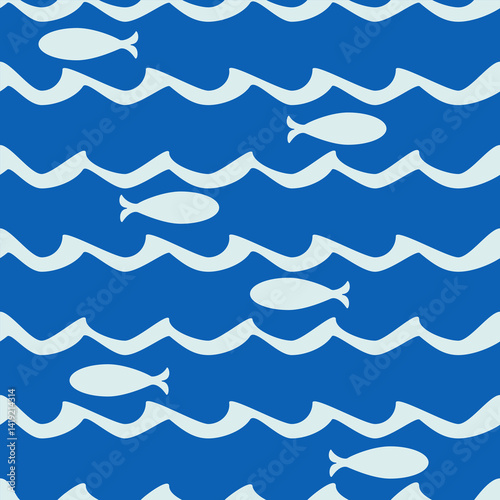 Vector illustration of ocean waves lines, stripes, collage, geometric, patterned paper, ocean, tropical beach, ethnic, retro, vintage, summer holiday design element for print design, seamless, modern.