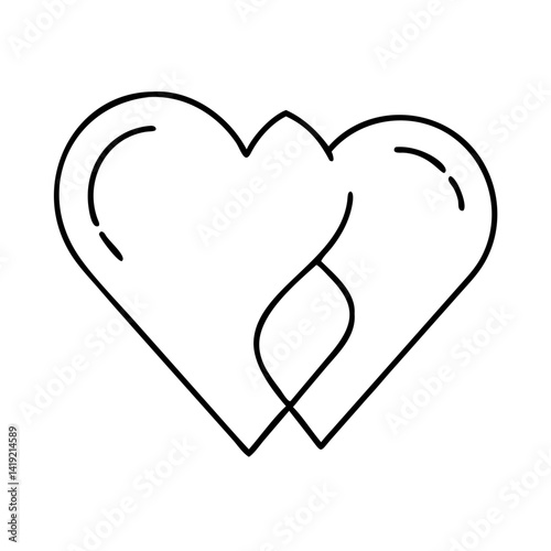 heart split in two halves icon, heart split in two halves line art - simple line art of heart split in two halves, perfect for heart split in two halves logos and icons