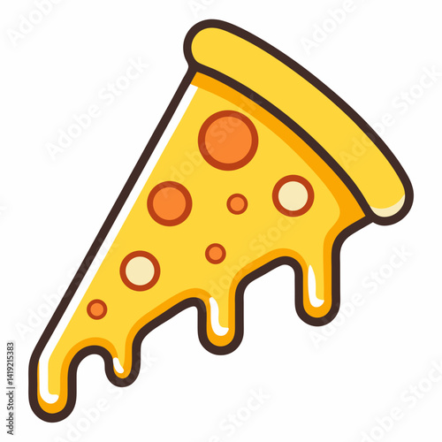 A slice of pizza topped with gooey melted cheese, showcasing a golden crust and a deliciously inviting appearance.