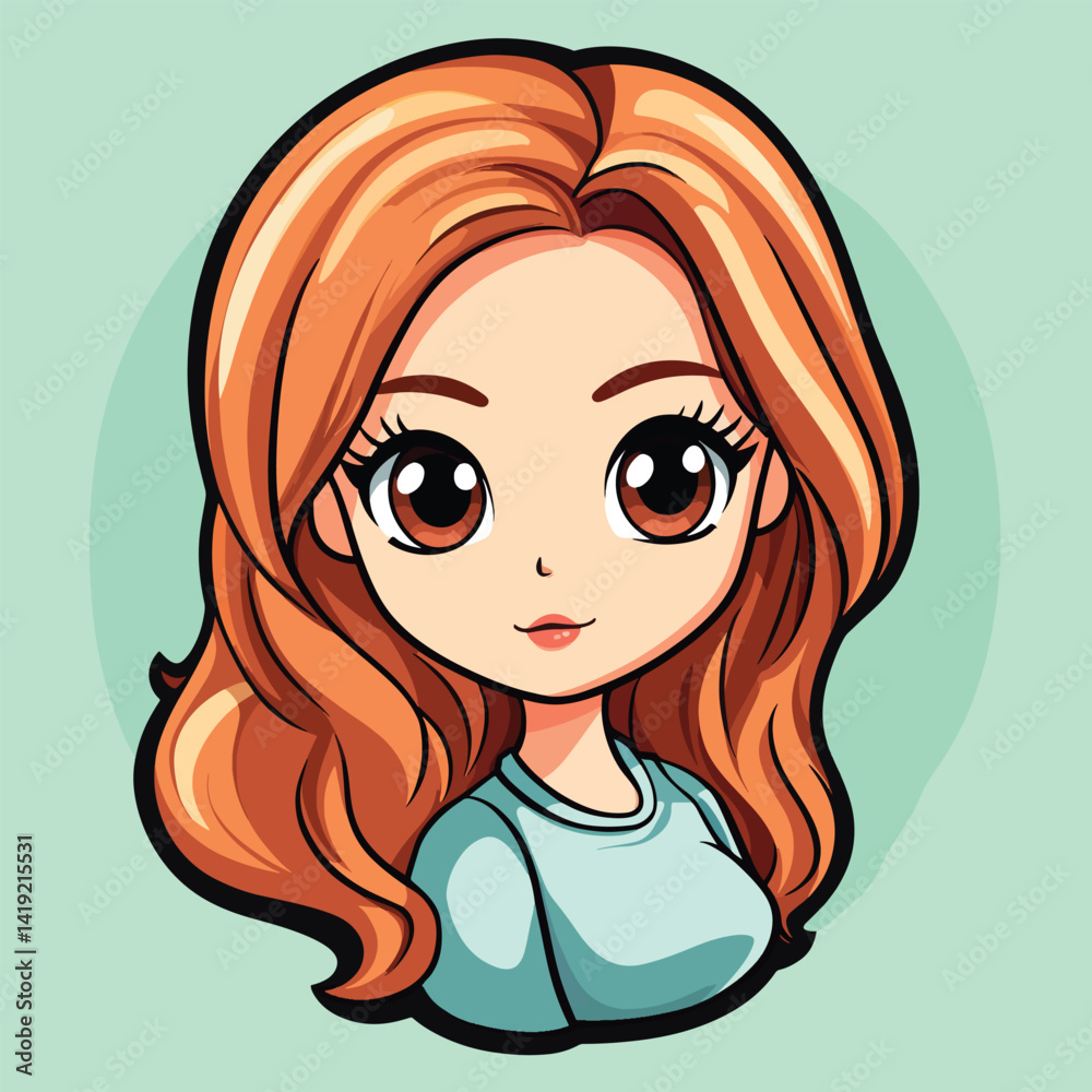 cute Actress girl mascot pfp cartoon no details solid background bright cute Actress girl mascot pfp cartoon no details solid background bright