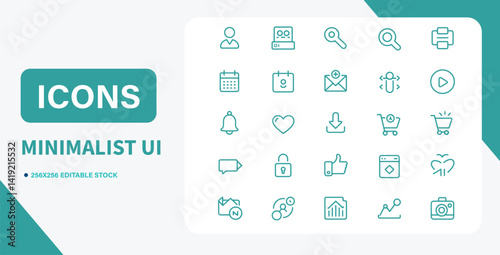 minimalist UI icons set for all
