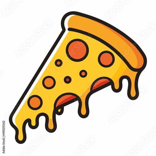 A slice of pizza topped with gooey melted cheese, showcasing a golden crust and a deliciously inviting appearance.