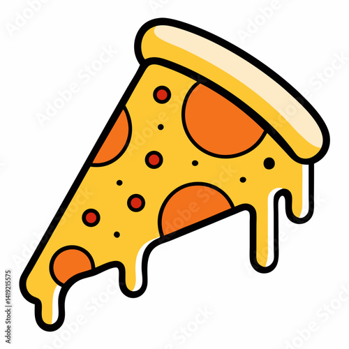 A slice of pizza topped with gooey melted cheese, showcasing a golden crust and a deliciously inviting appearance.