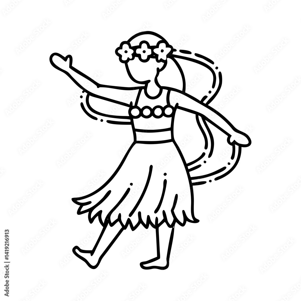 hula dancer icon, hula dancer line art - simple line art of hula dancer, perfect for hula dancer logos and icons hula dancer icon, hula dancer line art - simple line art of hula dancer, perfect for hula dancer logos and icons