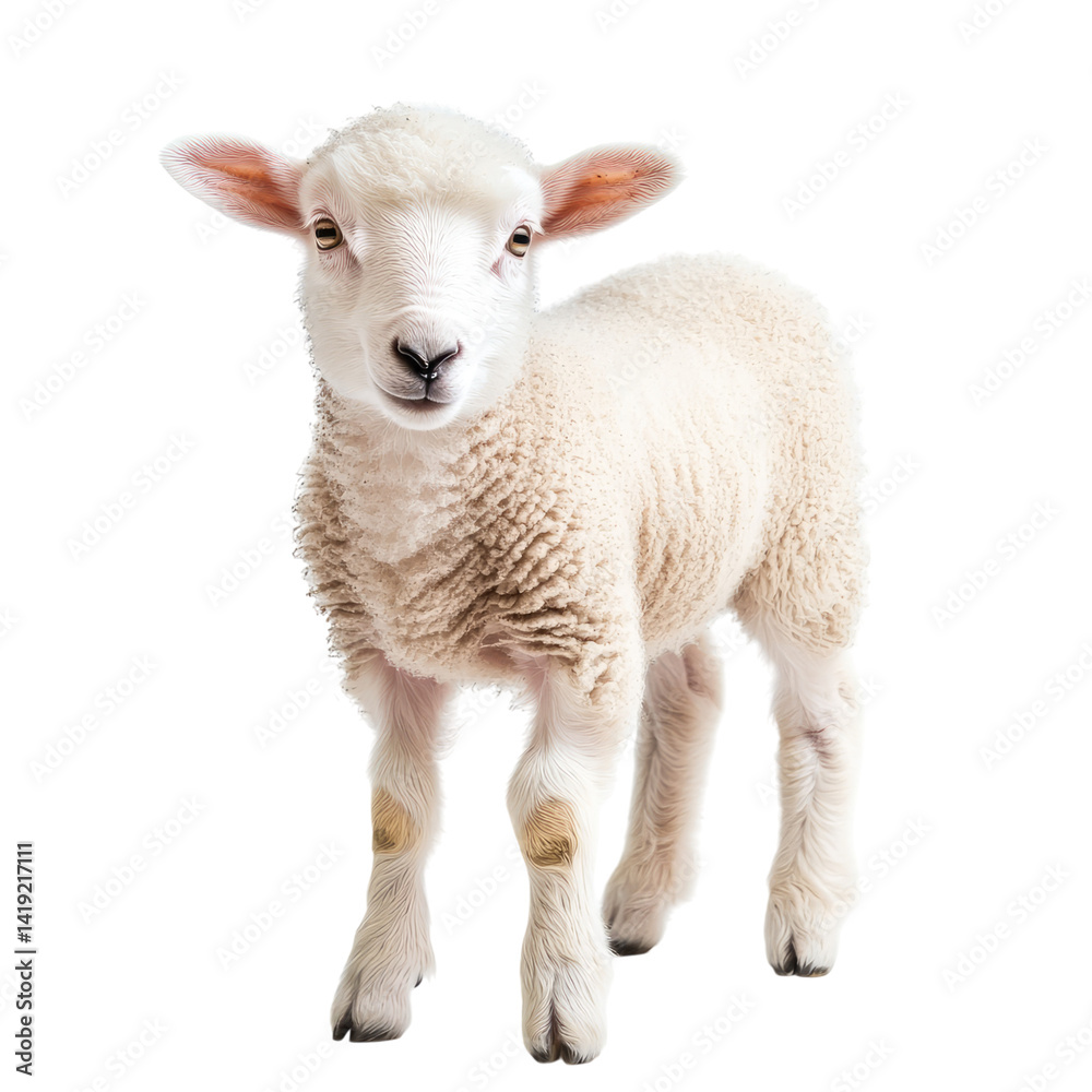 Adorable Fluffy Lamb, Young Sheep, Spring Farm Animal, White Wool, Innocent Gaze, Cute Farm Animal, Countryside Creature, Peaceful Farm Scene Adorable Fluffy Lamb, Young Sheep, Spring Farm Animal, White Wool, Innocent Gaze, Cute Farm Animal, Countryside Creature, Peaceful Farm Scene