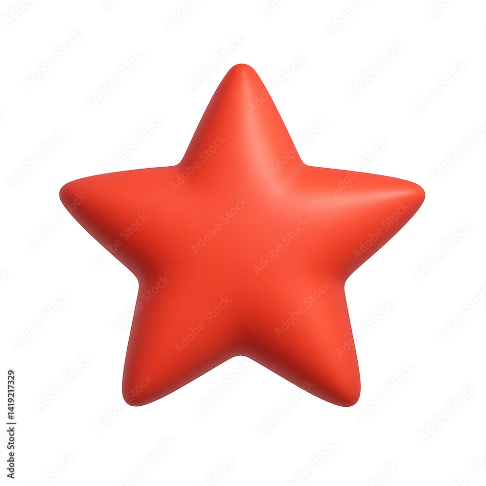 red star isolated on white