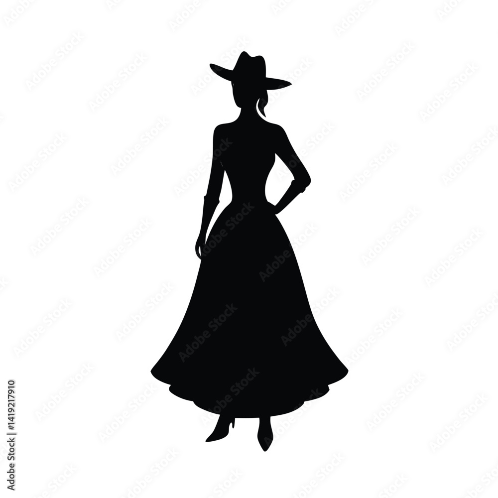 Fototapeta premium girl in black dress