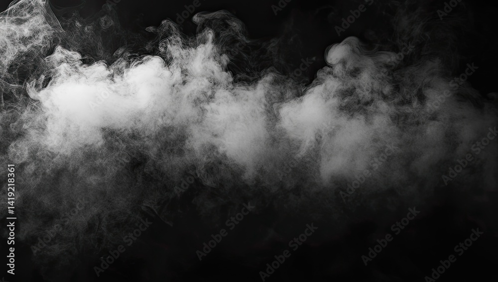 Abstract Smoke Clouds Against Dark Background