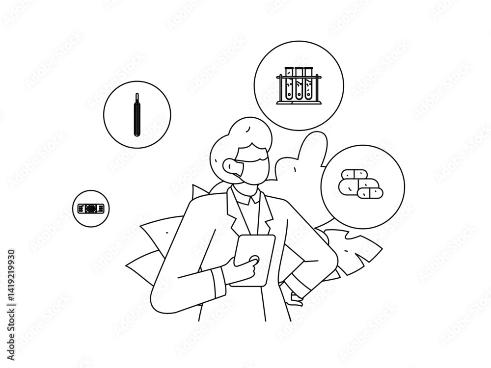 Medical characters fighting the epidemic flat vector concept operation hand drawn illustration
Medical characters fighting the epidemic flat vector concept operation hand drawn illustration