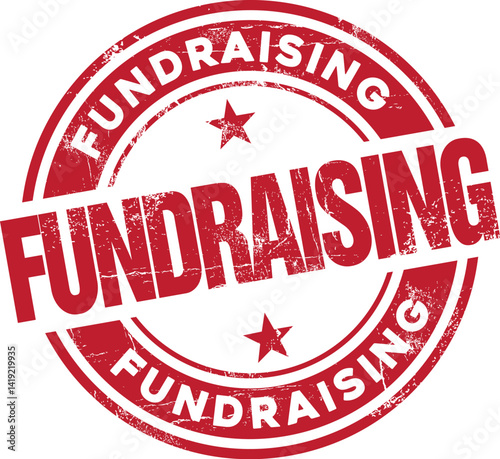 Fundraising. Vector Grunge Rubber Stamp.
