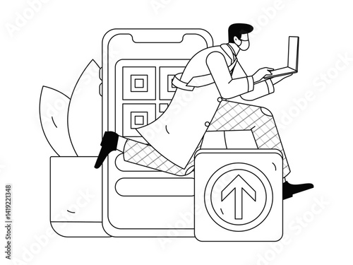 Medical characters fighting the epidemic flat vector concept operation hand drawn illustration
