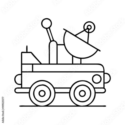 lunar rover icon, lunar rover line art - simple line art of lunar rover, perfect for lunar rover logos and icons