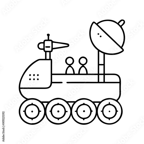 lunar rover icon, lunar rover line art - simple line art of lunar rover, perfect for lunar rover logos and icons