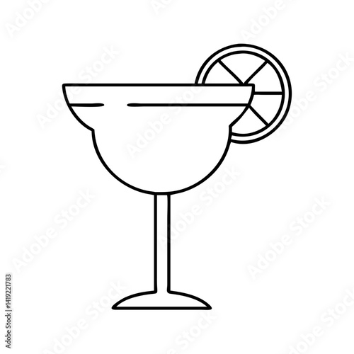 margarita glass icon, margarita glass line art - simple line art of margarita glass, perfect for margarita glass logos and icons