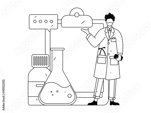 Medical characters fighting the epidemic flat vector concept operation hand drawn illustration
