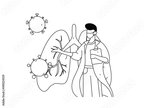 Medical characters fighting the epidemic flat vector concept operation hand drawn illustration

