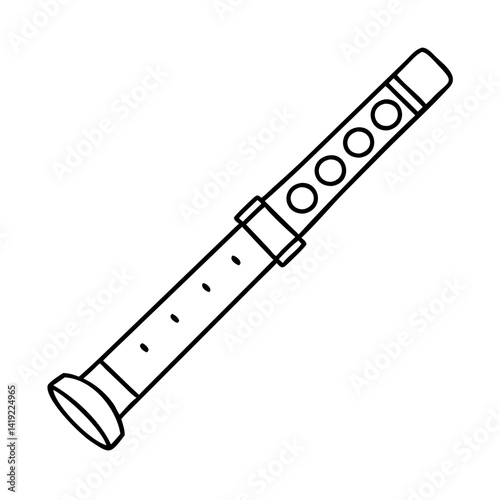 mexican flute icon, mexican flute line art - simple line art of mexican flute, perfect for mexican flute logos and icons