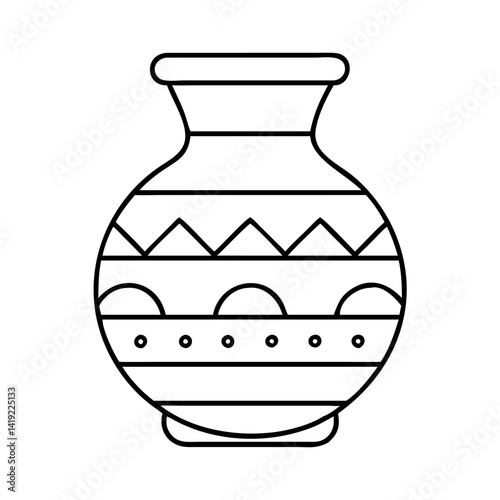 mexican pottery vase icon, mexican pottery vase line art - simple line art of mexican pottery vase, perfect for mexican pottery vase logos and icons