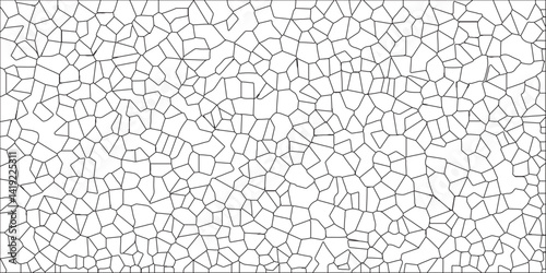 Cream Broken tiles mosaic seamless pattern. cement stone road icon, slab tile, mosaic tile. Black & white broken quartz stained glass background. Cement kitchen decor & white marble bath floor.	