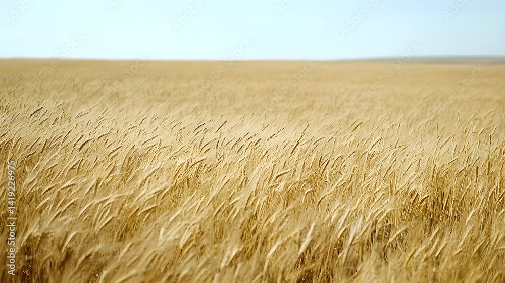 Fototapeta premium Picturesque rolling farmlands with golden wheat fields swaying in the gentle wind creating a serene and tranquil countryside landscape