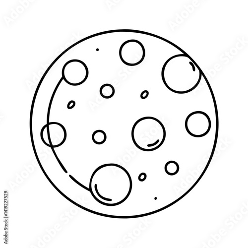 moon with craters icon, moon with craters line art - simple line art of moon with craters, perfect for moon with craters logos and icons