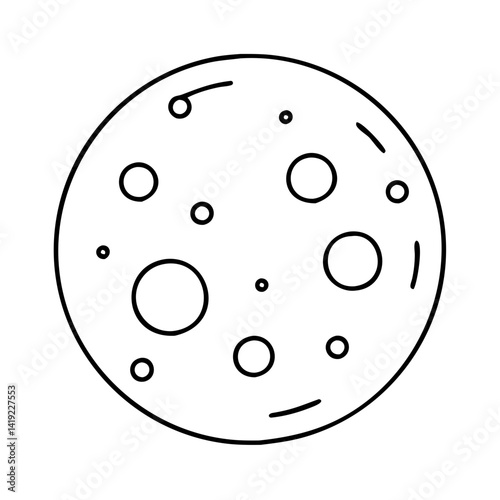 moon with craters icon, moon with craters line art - simple line art of moon with craters, perfect for moon with craters logos and icons