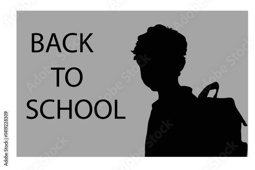 A CHILD AND A SCHOOL BAG WITH CONCEPT OF BACK TO SCHOOL