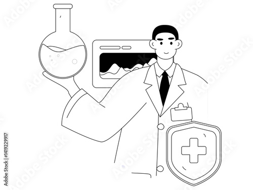 Medical characters fighting the epidemic flat vector concept operation hand drawn illustration
