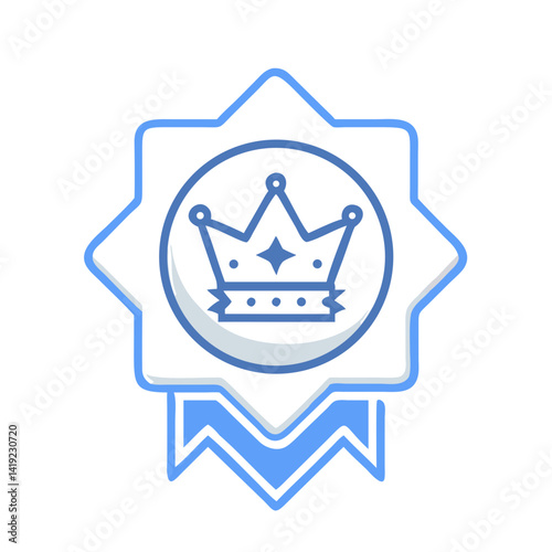 Badge with Crown Icon Representing Premium Membership and Exclusive Access